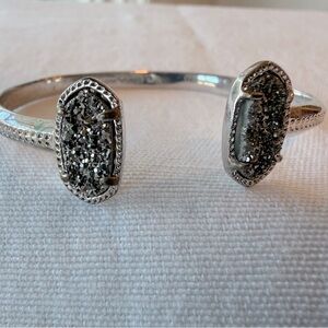 Kendra Scott Elton Silver Cuff Bracelet in Platinum Drusy